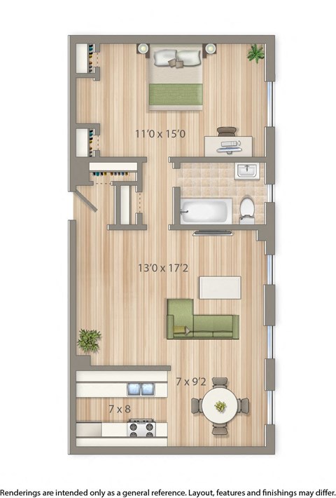 2800 woodley one bedroom apartment floor plan